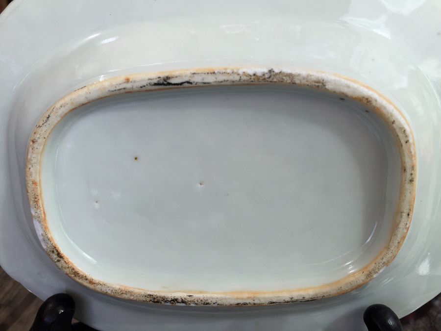 Antique Chinese Canton Blue And White Plate Platter [Photo 20]