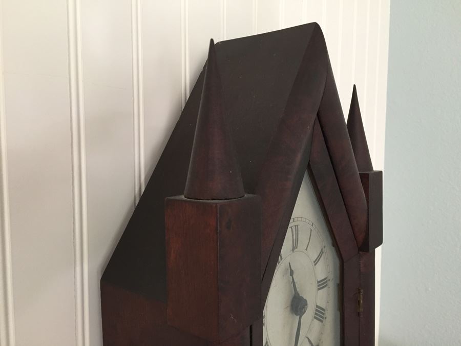 Brewster & Ingrams Steeple Mantle Clock (1844-52) Working Chimes With Key Appraised $175 In 1983 [Photo 12]