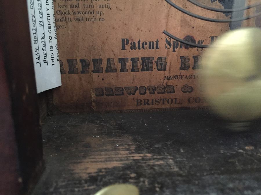 Brewster & Ingrams Steeple Mantle Clock (1844-52) Working Chimes With Key Appraised $175 In 1983 [Photo 20]