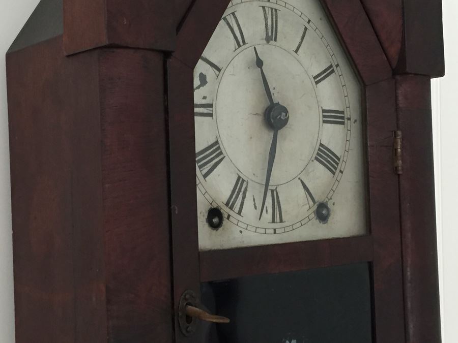 Brewster & Ingrams Steeple Mantle Clock (1844-52) Working Chimes With Key Appraised $175 In 1983 [Photo 8]