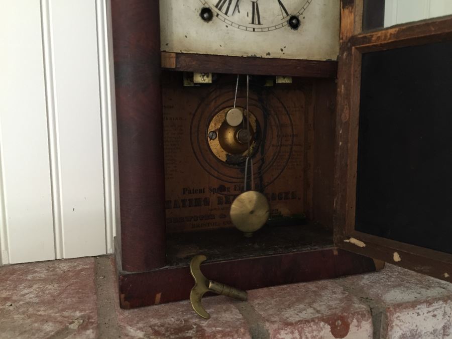 Brewster & Ingrams Steeple Mantle Clock (1844-52) Working Chimes With Key Appraised $175 In 1983 [Photo 14]