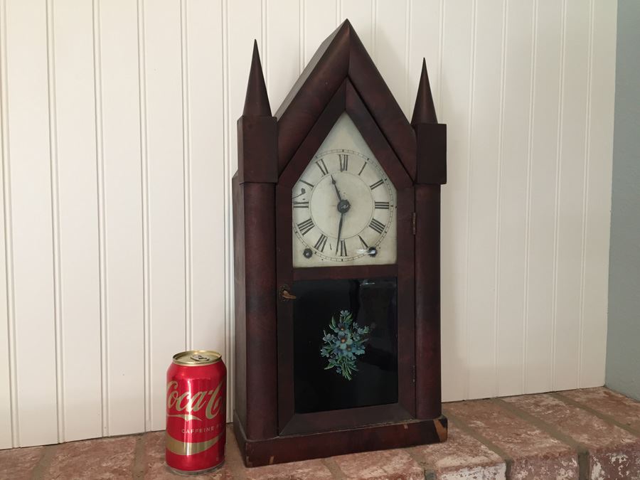 Brewster & Ingrams Steeple Mantle Clock (1844-52) Working Chimes With Key Appraised $175 In 1983