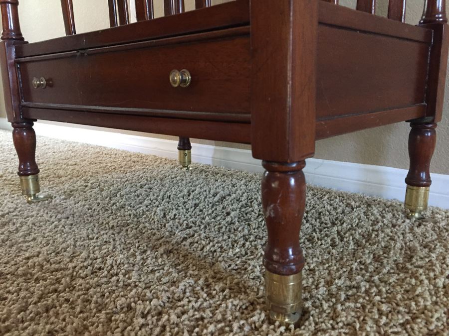 Mahogany Maitland-Smith 'Canterbury' Sheet Music / Record / Magazine Rack Holder On Casters Estimate $500 [Photo 10]