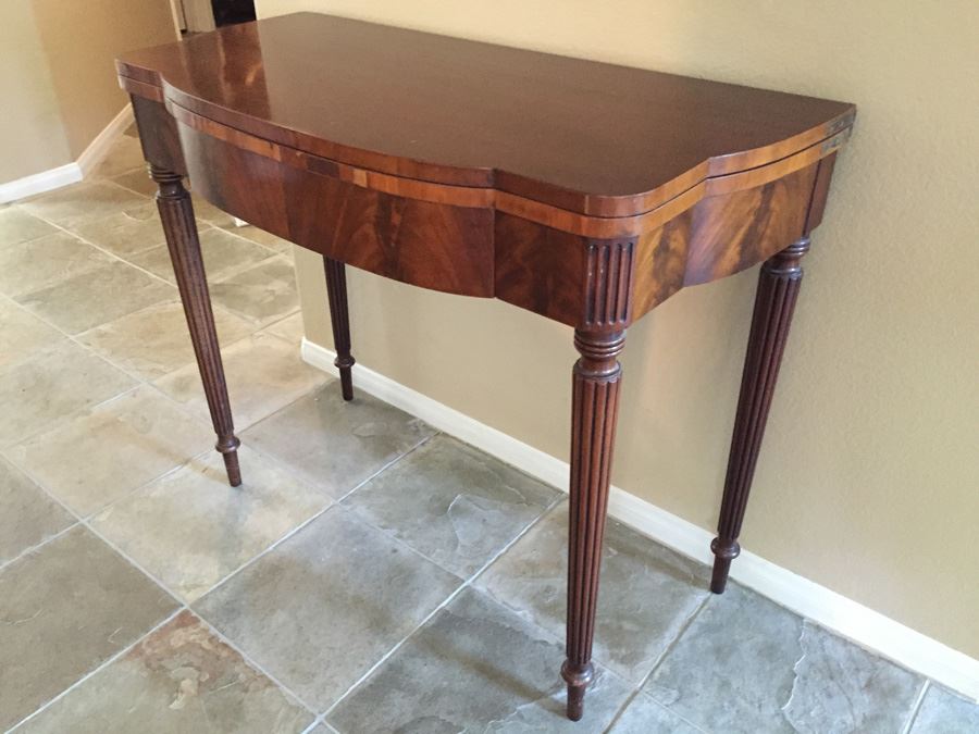 Vintage 1930's Mahogany Flip Top Gateleg Card Table With Drawer [Photo 5]