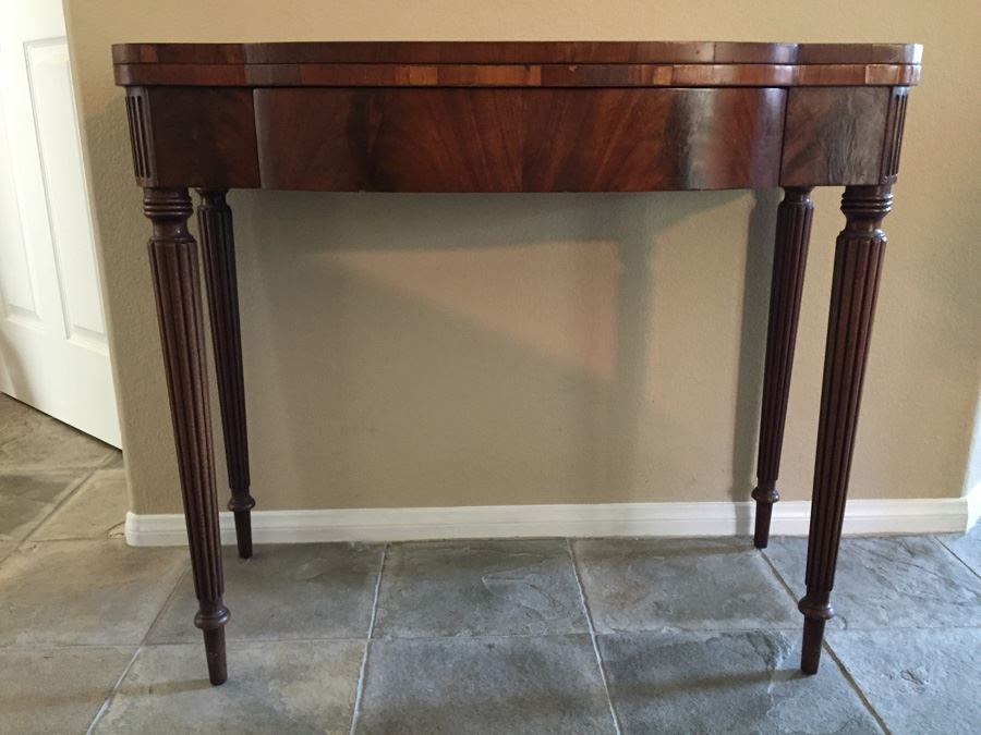 Vintage 1930's Mahogany Flip Top Gateleg Card Table With Drawer [Photo 12]