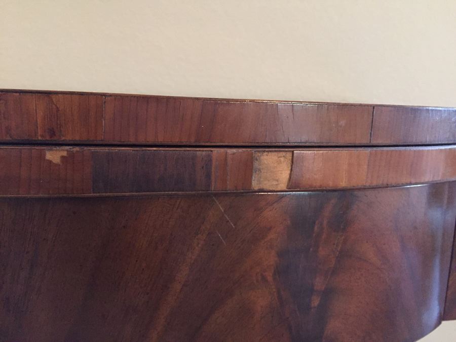 Vintage 1930's Mahogany Flip Top Gateleg Card Table With Drawer [Photo 8]