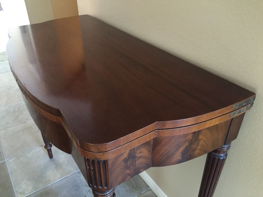 Vintage 1930's Mahogany Flip Top Gateleg Card Table With Drawer [Photo 14]