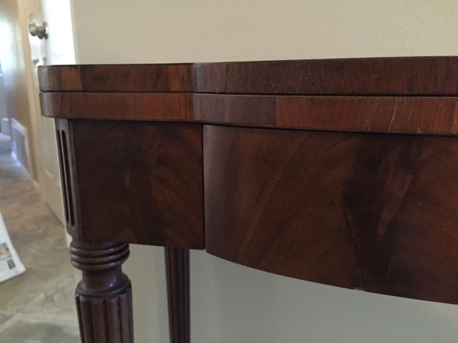 Vintage 1930's Mahogany Flip Top Gateleg Card Table With Drawer [Photo 11]