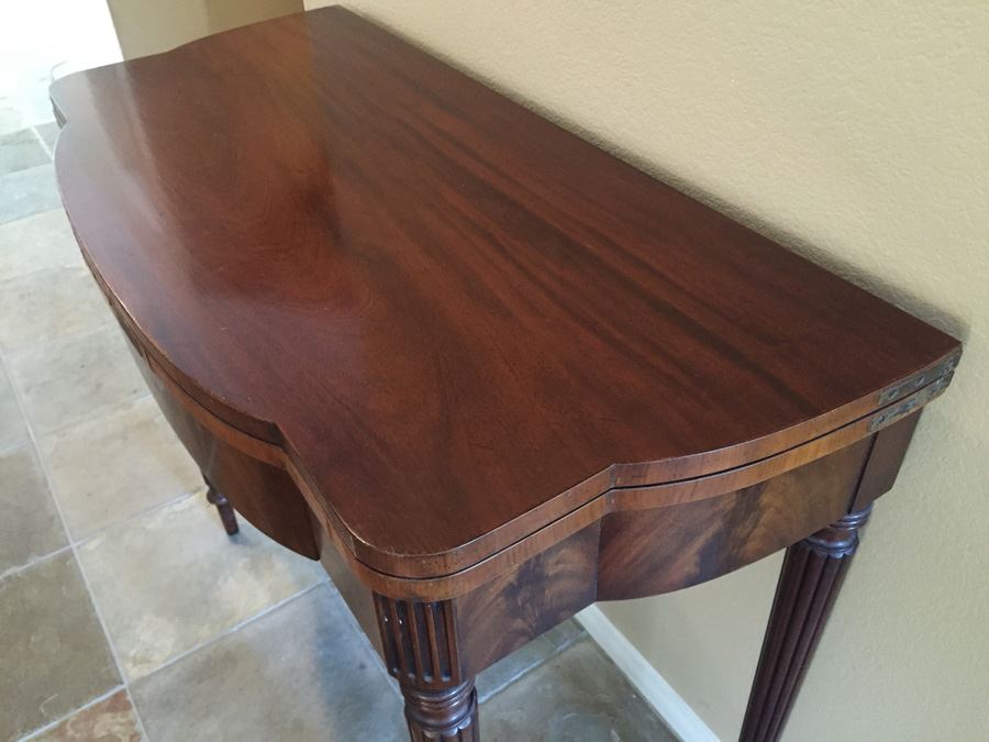 Vintage 1930's Mahogany Flip Top Gateleg Card Table With Drawer [Photo 16]