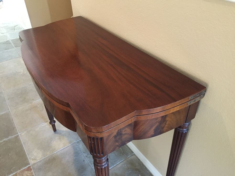Vintage 1930's Mahogany Flip Top Gateleg Card Table With Drawer [Photo 15]