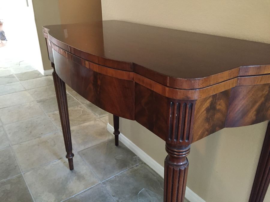 Vintage 1930's Mahogany Flip Top Gateleg Card Table With Drawer [Photo 7]