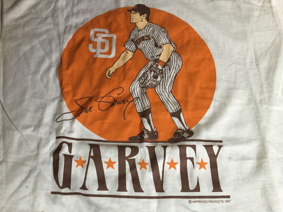 Steve Garvey Signed Baseball And Steve Garvey Signed Child's Baseball Uniform Plus Vintage Padres Shirts [Photo 17]