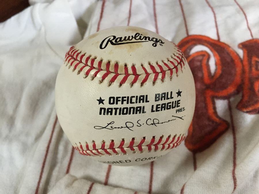 Steve Garvey Signed Baseball And Steve Garvey Signed Child's Baseball Uniform Plus Vintage Padres Shirts [Photo 4]