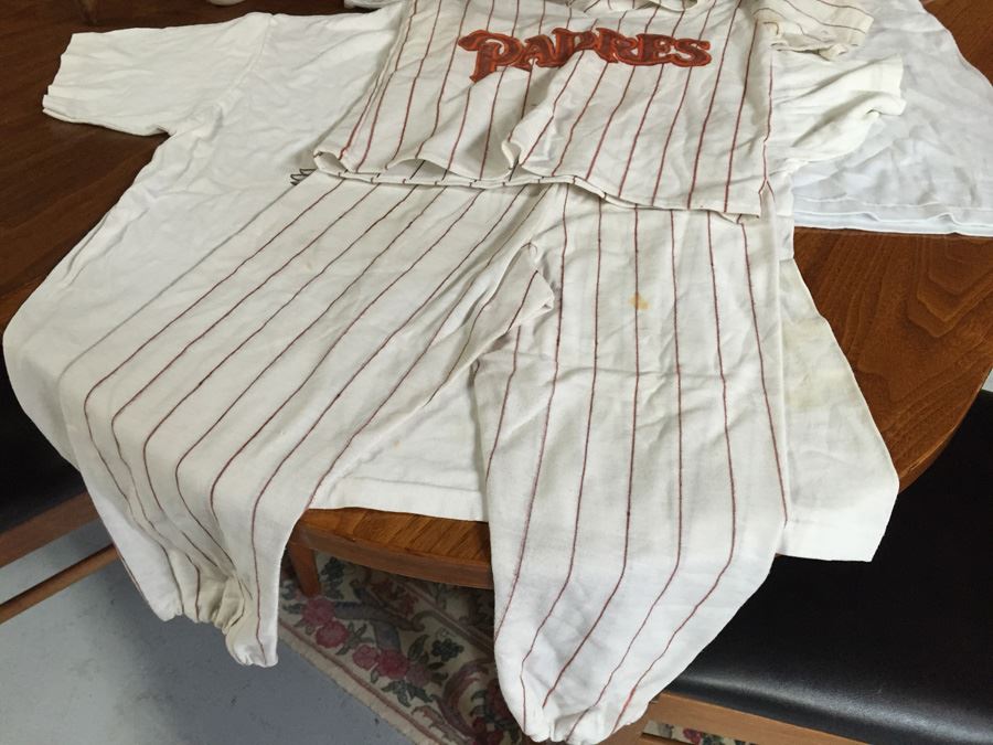 Steve Garvey Signed Baseball And Steve Garvey Signed Child's Baseball Uniform Plus Vintage Padres Shirts [Photo 11]