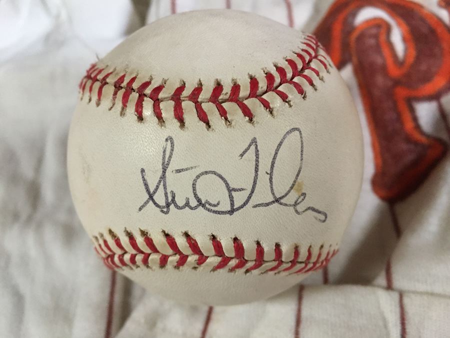 Steve Garvey Signed Baseball And Steve Garvey Signed Child's Baseball Uniform Plus Vintage Padres Shirts [Photo 2]