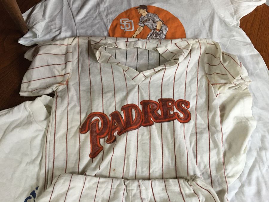 Steve Garvey Signed Baseball And Steve Garvey Signed Child's Baseball Uniform Plus Vintage Padres Shirts [Photo 6]