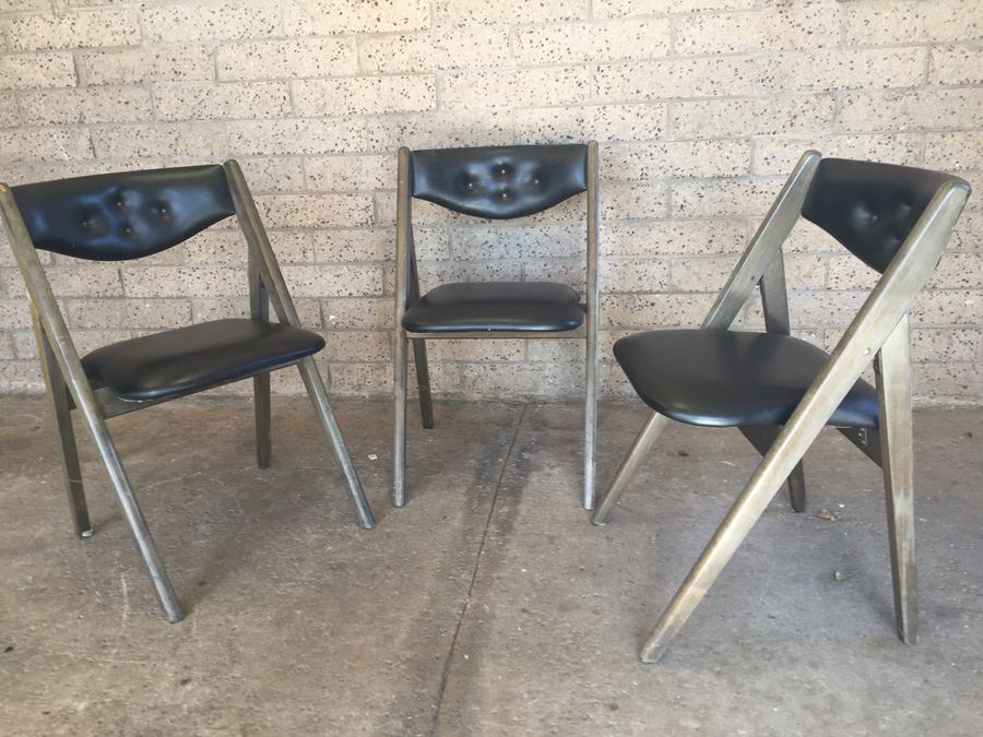 Mid-Century Modern Folding Chairs By Stakmore Co.