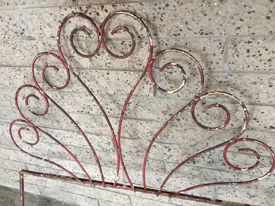 Pair Of Old Wrought Iron Headboards Great For A Garden Trellis [Photo 6]