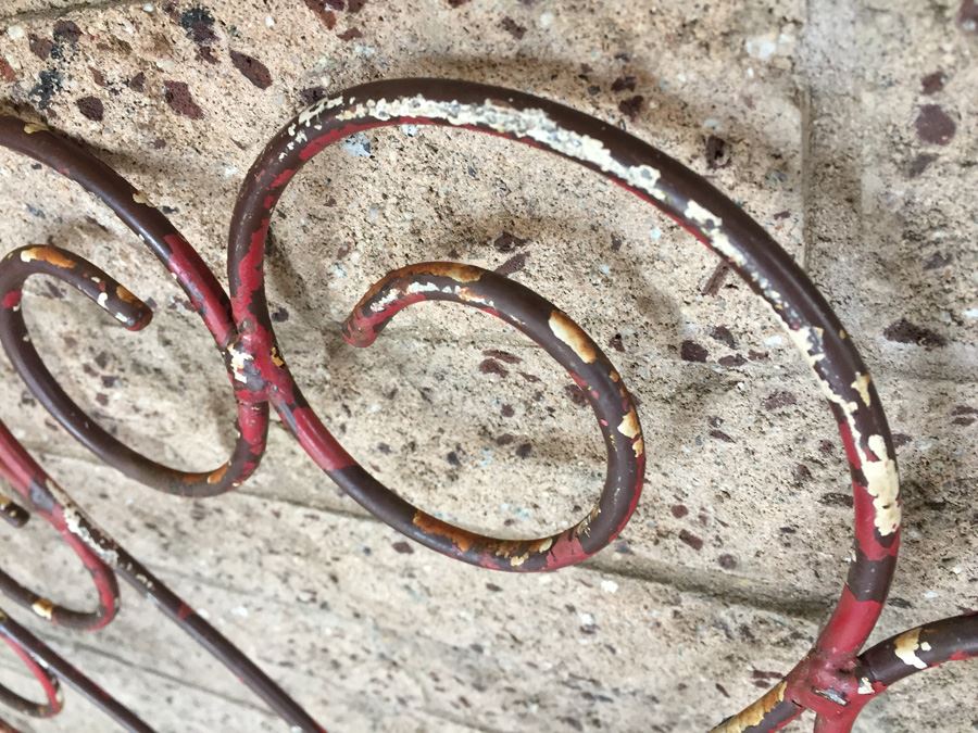 Pair Of Old Wrought Iron Headboards Great For A Garden Trellis [Photo 7]