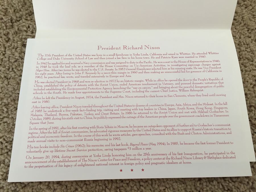 Richard Nixon Lot - Hand Signed Richard Nixon Photograph And Richard Nixon First Day Covers [Photo 21]