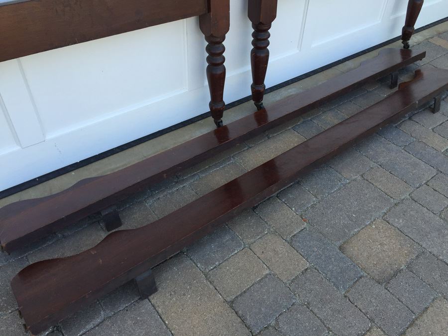 Victorian American Walnut Spool Bed Vintage 1860 Twin Headboard And Footboard With Rails Appraised $285 In 1983 [Photo 13]