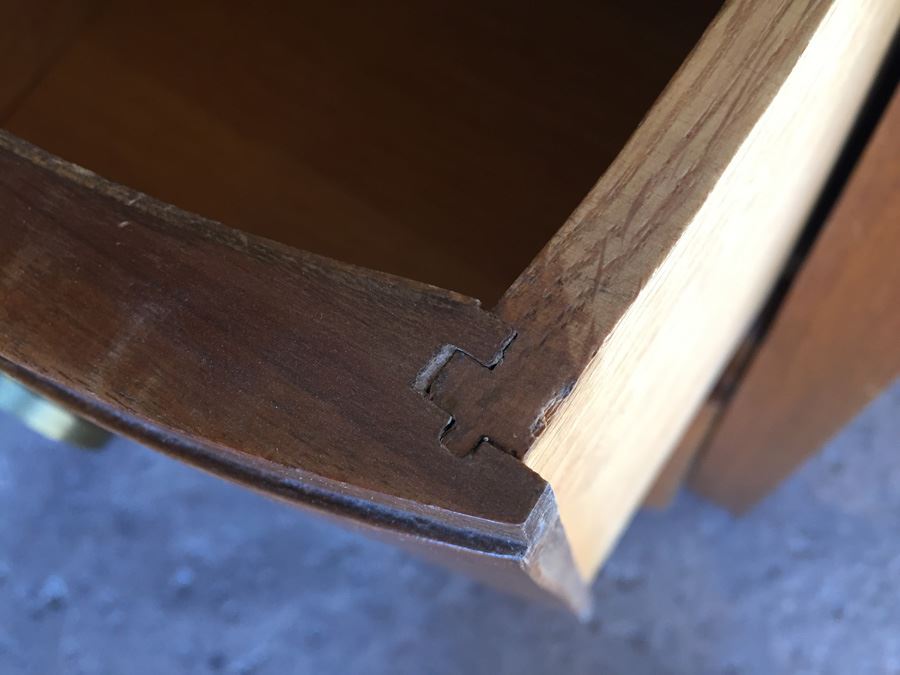 Wooden Nightstand With Brass Pulls [Photo 4]