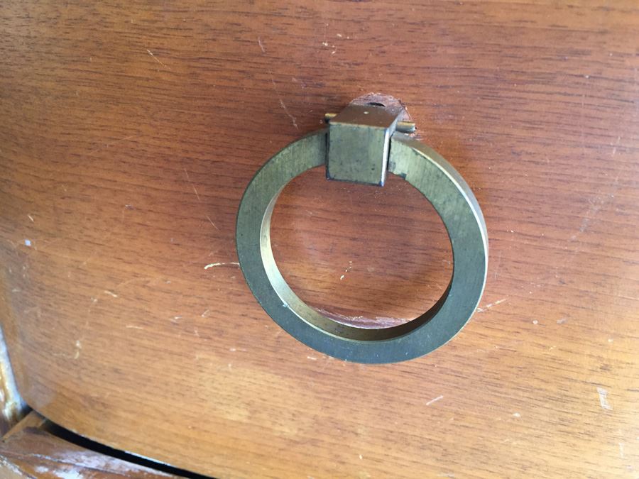 Wooden Nightstand With Brass Pulls [Photo 3]