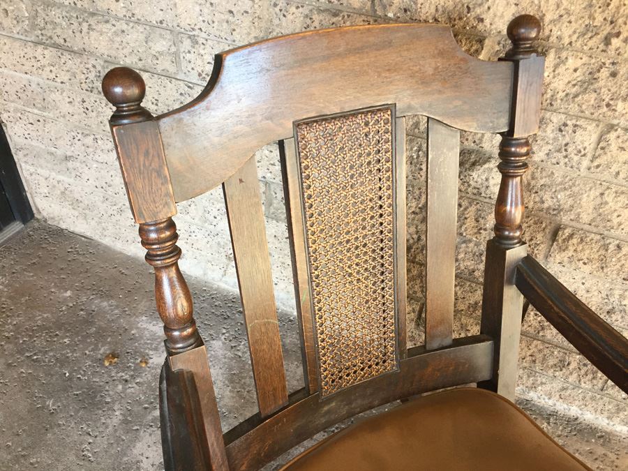 Solid Wood Rocking Chair With Cane Back [Photo 8]