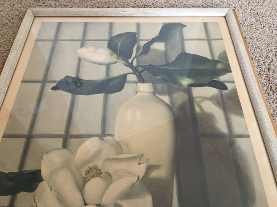 Vintage 1934 Framed 'Magnolias' Print By Ethelyn C. Stewart [Photo 7]