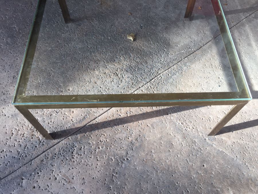 Brass Coffee Table With Glass Top [Photo 3]