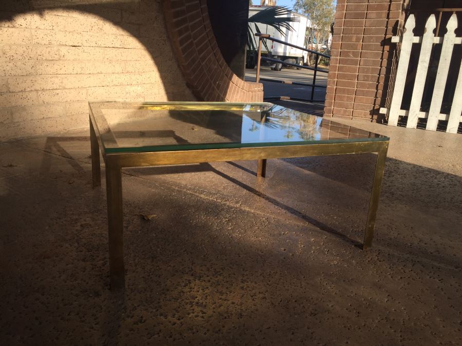 Brass Coffee Table With Glass Top [Photo 4]