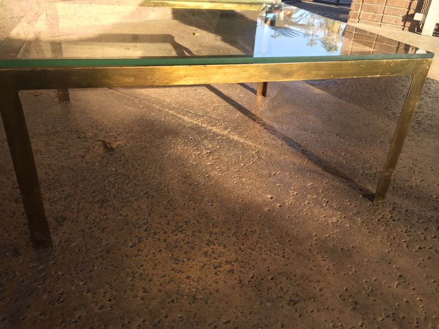 Brass Coffee Table With Glass Top [Photo 2]
