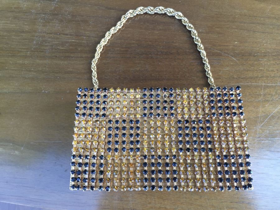 Vintage Mid-Century Evans Gold Tone Metal Evening Purse