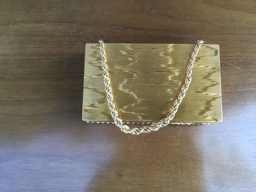 Vintage Mid-Century Evans Gold Tone Metal Evening Purse [Photo 3]