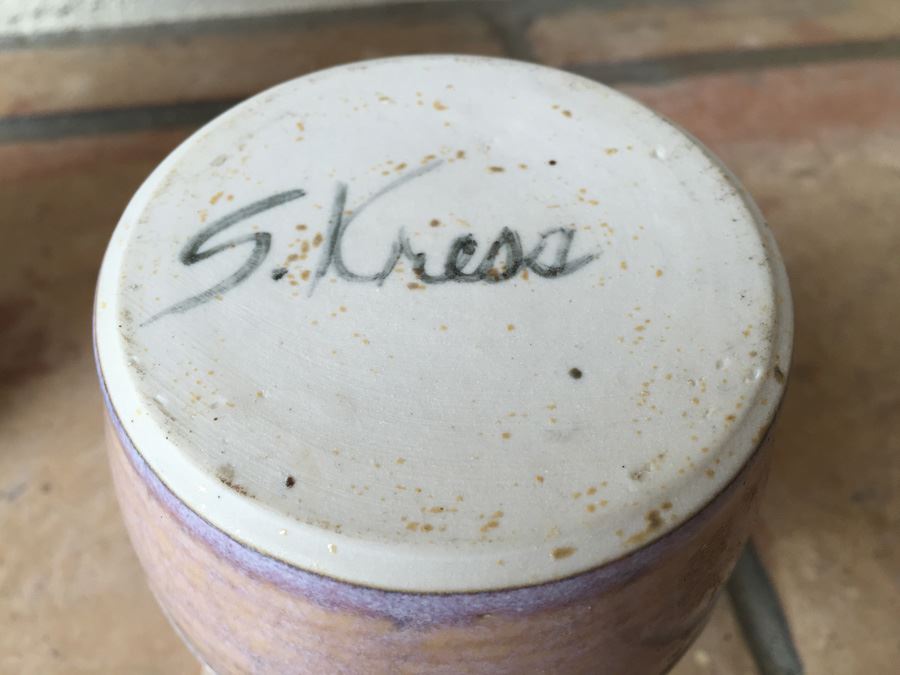 Pottery Lot Includes KM Israel Blue Hand Decorated Pottery And Sylvia Knight Kress Pottery [Photo 9]