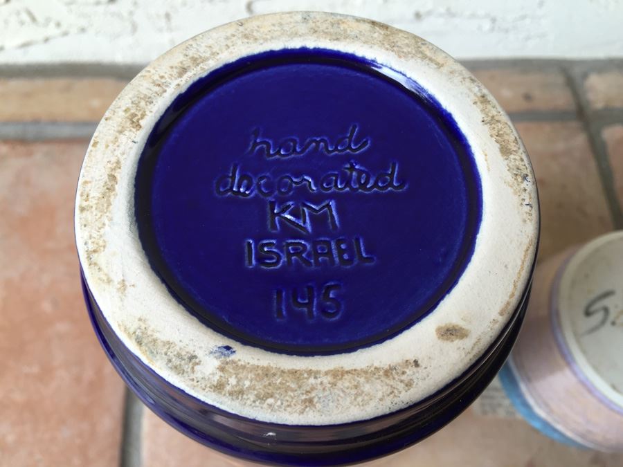 Pottery Lot Includes KM Israel Blue Hand Decorated Pottery And Sylvia Knight Kress Pottery [Photo 10]