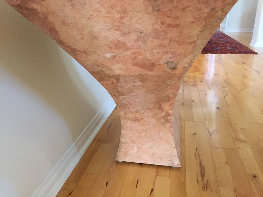 Modern Console Table With Pounded And Formed Mulberry Bark And Cantilevered Glass Designed By San Francisco Furniture Designer [Photo 12]