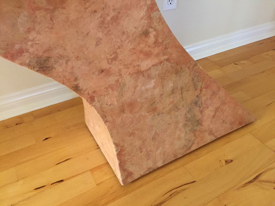 Modern Console Table With Pounded And Formed Mulberry Bark And Cantilevered Glass Designed By San Francisco Furniture Designer [Photo 10]