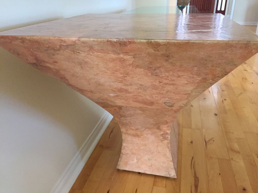 Modern Console Table With Pounded And Formed Mulberry Bark And Cantilevered Glass Designed By San Francisco Furniture Designer [Photo 11]