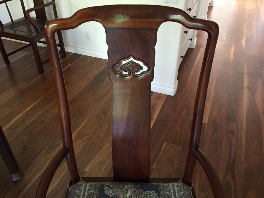 Henredon Rosewood Chinoiserie Formal Dining Table With 2 Leaves And Eight Chairs [Photo 26]