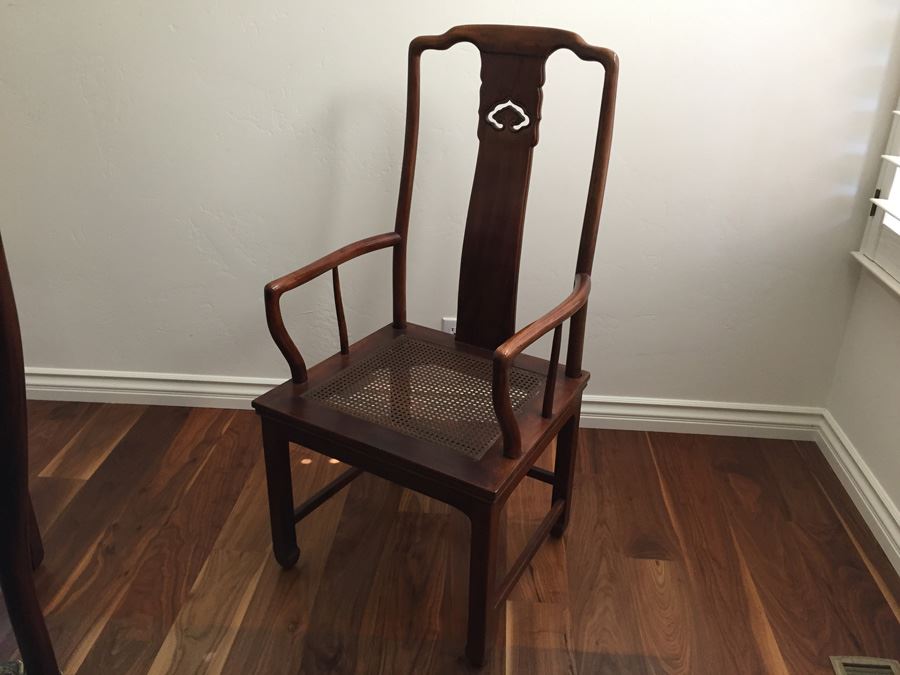 Henredon Rosewood Chinoiserie Formal Dining Table With 2 Leaves And Eight Chairs [Photo 15]