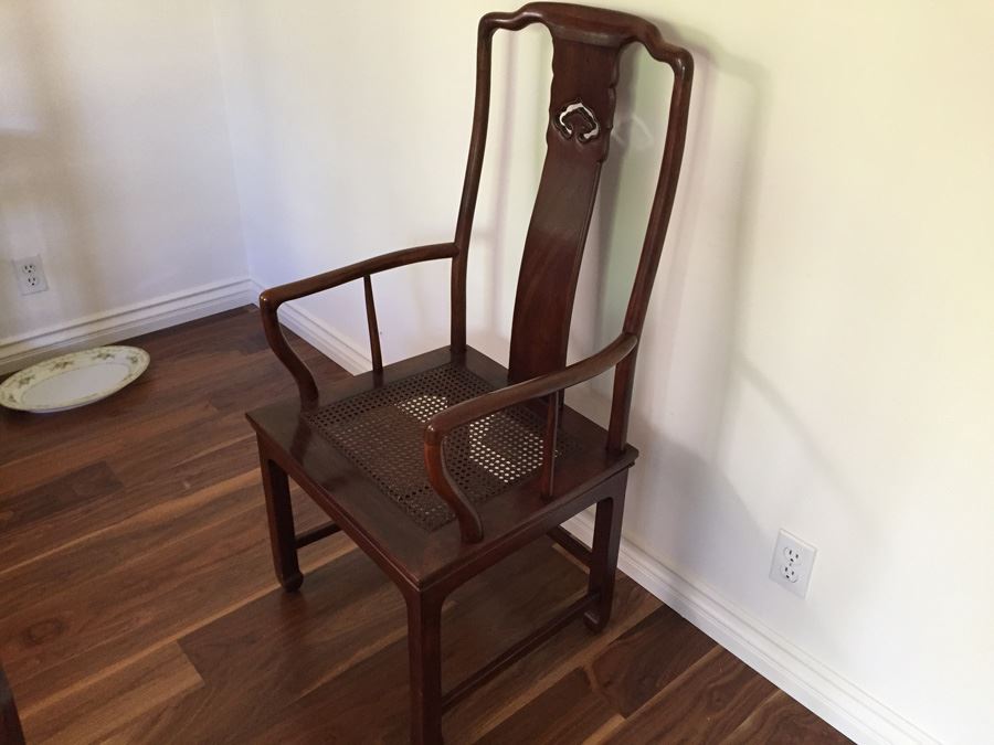 Henredon Rosewood Chinoiserie Formal Dining Table With 2 Leaves And Eight Chairs [Photo 13]