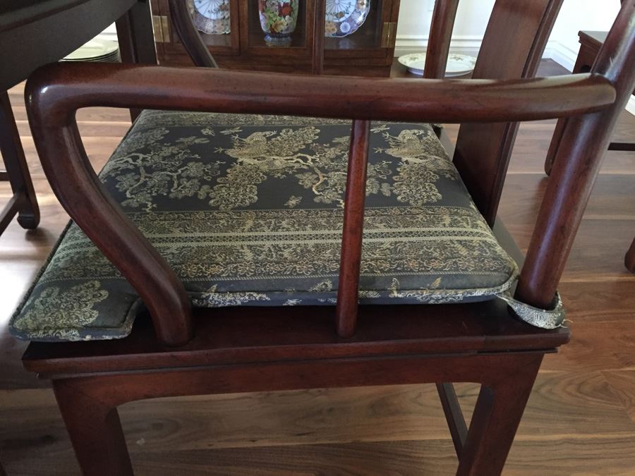Henredon Rosewood Chinoiserie Formal Dining Table With 2 Leaves And Eight Chairs [Photo 11]