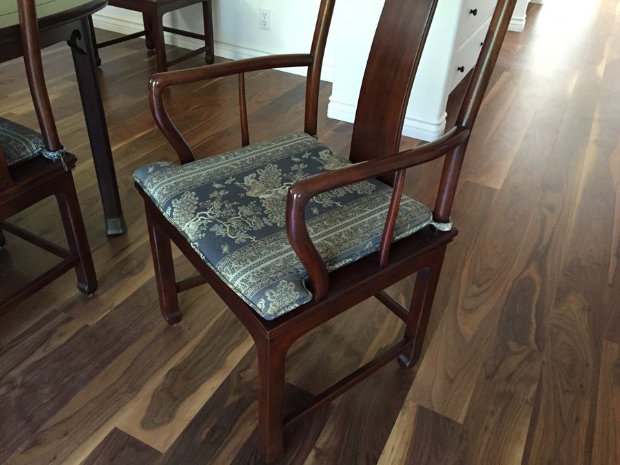 Henredon Rosewood Chinoiserie Formal Dining Table With 2 Leaves And Eight Chairs [Photo 27]