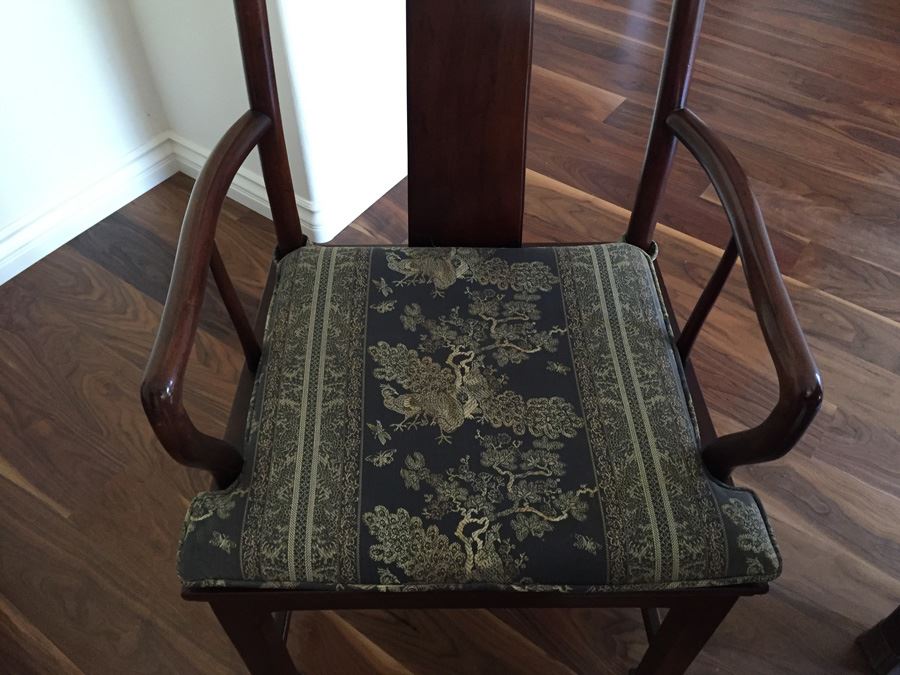 Henredon Rosewood Chinoiserie Formal Dining Table With 2 Leaves And Eight Chairs [Photo 24]