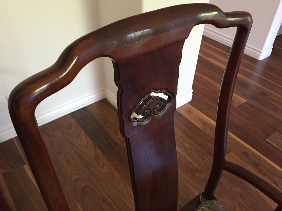 Henredon Rosewood Chinoiserie Formal Dining Table With 2 Leaves And Eight Chairs [Photo 20]