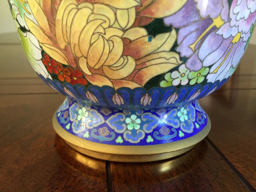 Fine Chinese Cloisonné Vase 12 Inch Tall Stunning [Photo 7]