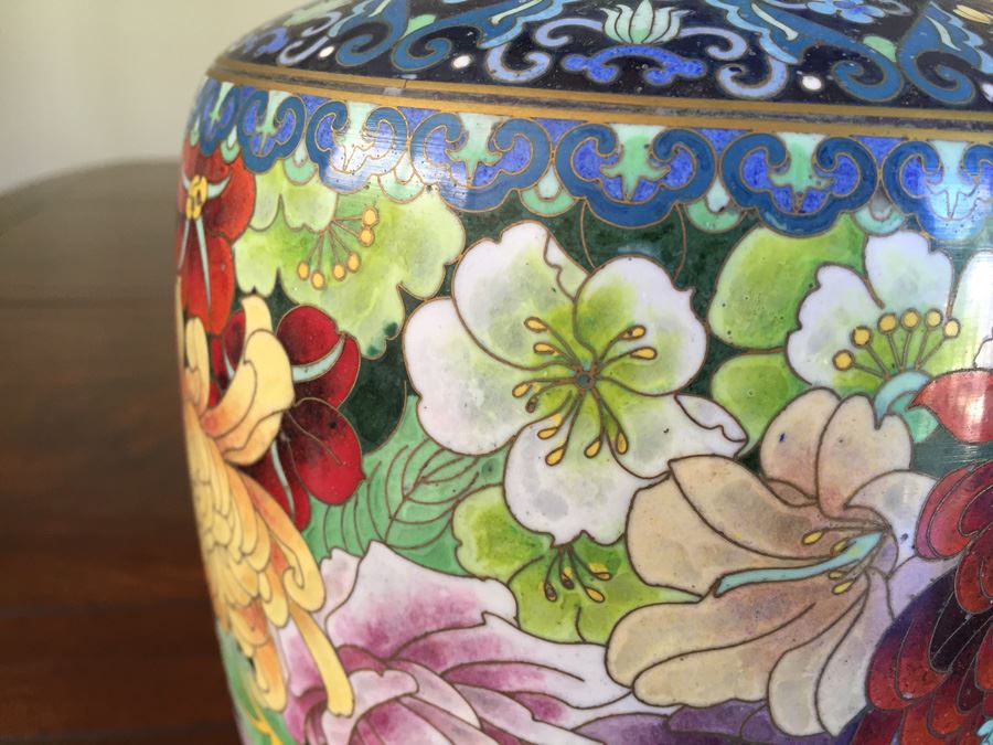 Fine Chinese Cloisonné Vase 12 Inch Tall Stunning [Photo 5]