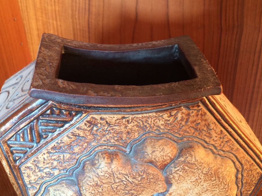 Signed RATA Brown Tree Vase [Photo 4]