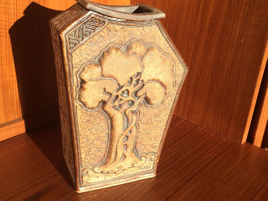 Signed RATA Brown Tree Vase [Photo 1]